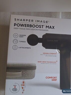 Sharper Image Powerboost Max Deep Tissue Percussion Massager Gun (New/Sealed)